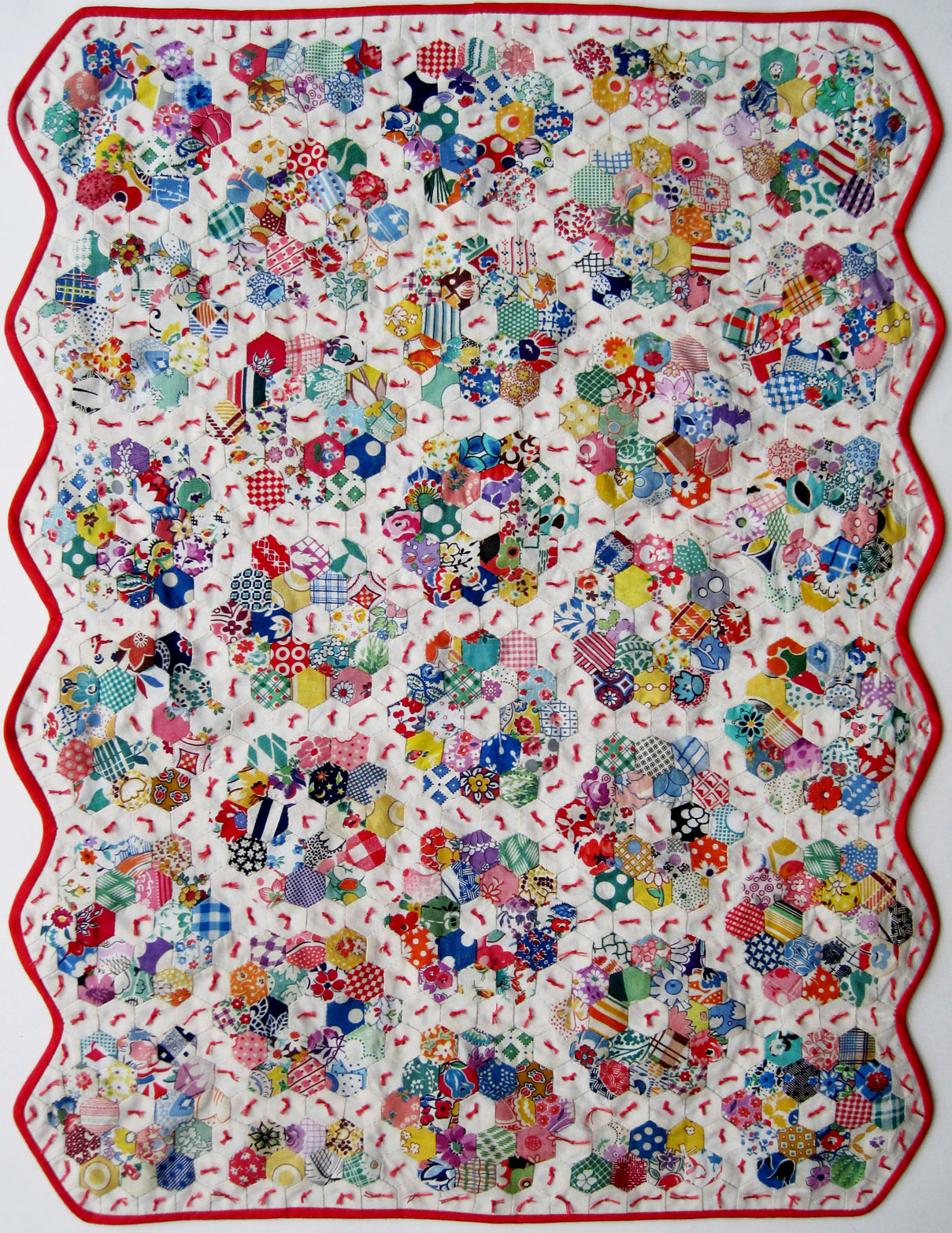 Grandmother S Flower Garden Doll Quilt Tied Q Is For Quilter