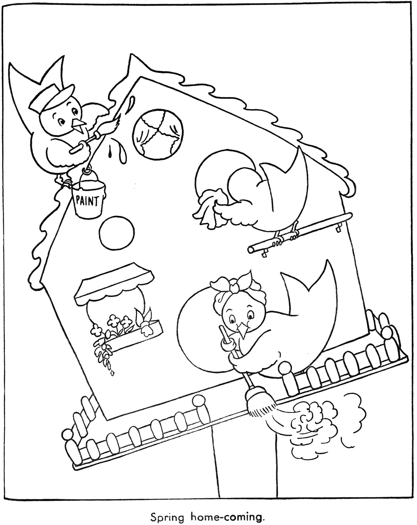 Spring House Coloring Pages 10